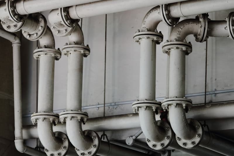 Professional sewer line repair on a residential underground pipe